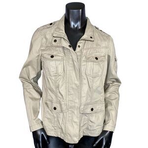 Sonoma Utility Cargo Jacket Women's Size Medium Safari Style Lightweight